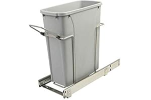 8.375 in. x 20.125 in. x 17.313 in. 20 Qt. in-Cabinet Single Soft-Close Bottom-Mount Pull-Out Trash Can - Platinum