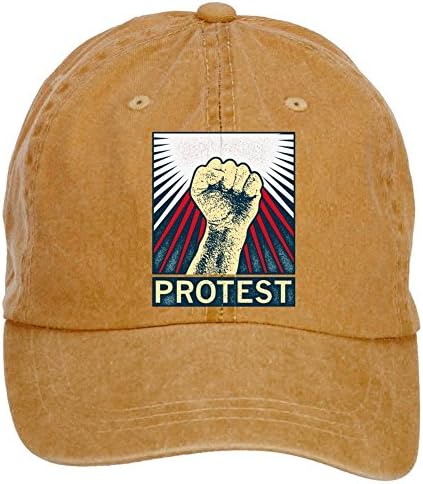 Qikdg Custom Adjustable Protest for Anything Unfair Baseball Cap-Washed 100% Cotton Brown
