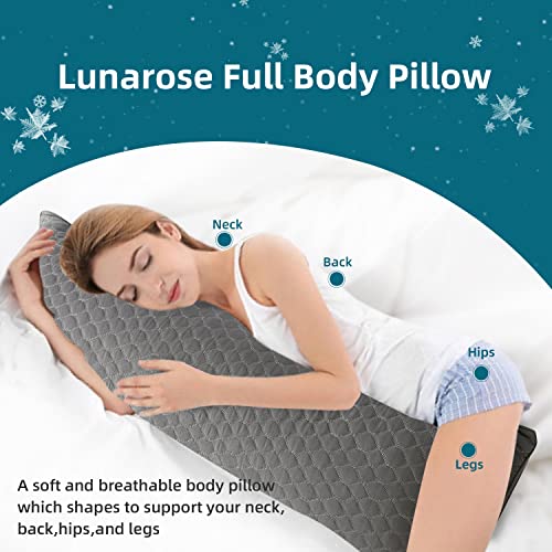 Lunarose Adjustable Loft Quilted Full Body Pillow,Plush Firm Long