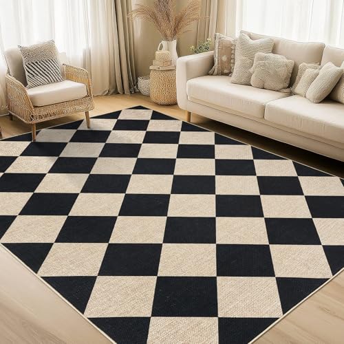 COZYLOOM Washable Area Rugs 5x7 Geometric Rug Modern Diamond Print Area Rug for…