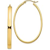 The Black Bow 4mm, 14k Yellow Gold Large Oval Hoop Earrings, 45mm (1 3/4 Inch)