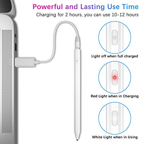 Stylus Pen Compatible for iPad Pro 2018 2019, VIMVIP Rechargeable & Magnetism Active Stylus Pens Digital Pencil for iPad Pro, Touch Screens(iOS/Android/Windows)