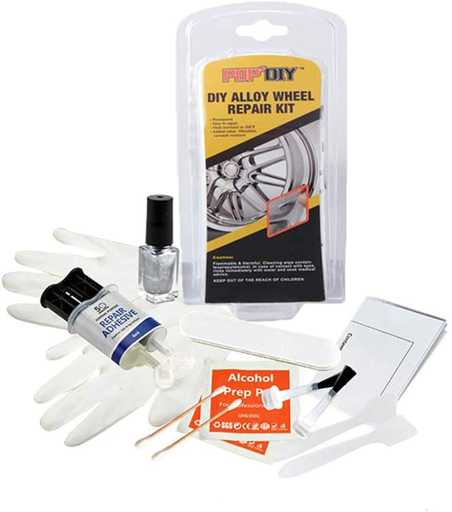 Moonvvin Alloy Wheels Repair Kit Rim Restoration Sliver Color Repair DamageS Scuffs and Scrapes with Easy Full Instruction for Alloy Wheels