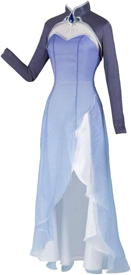DOUJIONG Womens Weiss Schnee Elegant Cosplay Costume Party Dress