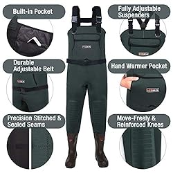 HISEA Neoprene Fishing Chest Waders for Men with