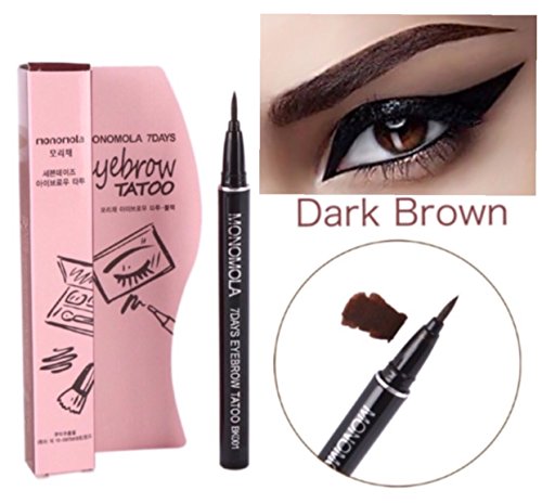 Long Lasting Waterproof Eyebrow Tattoo Pen Pencil Liner Eyebrow Makeup - Lasts Up to 7 Days! (Dark Brown)