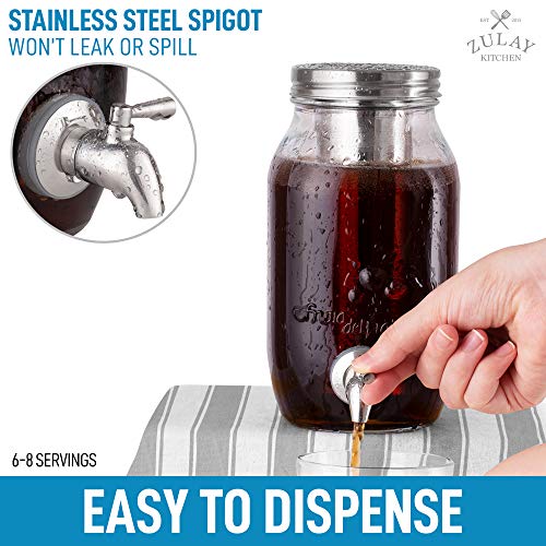 Zulay Kitchen 1.5 Liter Cold Brew Coffee Maker with EXTRATHICK Glass