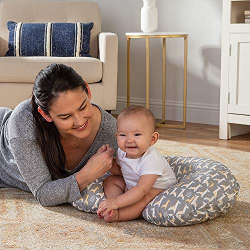 Boppy Original Nursing Pillow Cover, Gray Giraffe, Cotton Blend Fabric