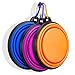 IDEGG Collapsible Silicone Dog Bowl, Set of 3, Food Grade Silicone, BPA Free, Foldable Expandable Cup Dish for Pet Raised Dog/Cat Food Water Feeding Travel camping Bowl (Set of 3, Blue+Orange+Purple)