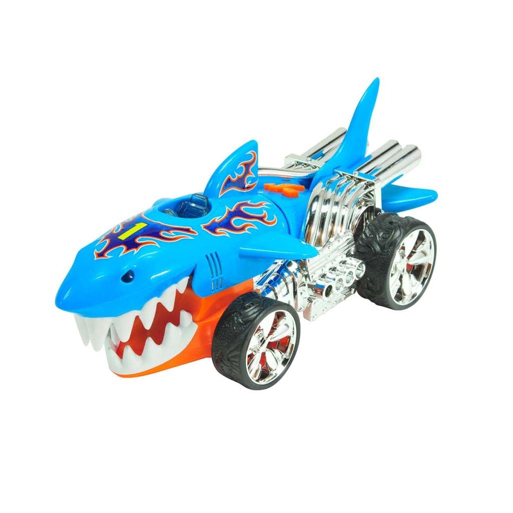 Mondo Motors - Hot Wheels Monster Action Monster Action SHARRUISER - Friction Car for Children - Light and Sounds - 51204, Livrea Hot Wheels
