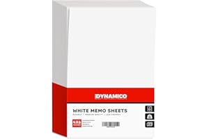 DYNAMICO White Memo Sheets Paper – Perfect for Quick Notes, To-Do Lists and Reminders for School, Office and Business | 4 x 6 Inches | 24lb Bond / 60lb Text (90gsm) Paper | 250 Sheets per Pack
