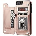 iPhone 7 Plus iPhone 8 Plus Wallet Case with Card Holder,OT ONETOP Premium PU Leather Kickstand Card Slots Case,Double Magnetic Clasp and Durable Shockproof Cover 5.5 Inch