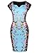 Oxiuly Women's Print Stretch Patchwork Formal Work Midi Pencil Party Dress OX160