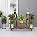 Topeakmart 4-Tier Coner Wood Flower/Plant Stand Shelving Rack Display Shelf Outdoor Yard Garden Patio Balcony Multifunctional Storage Rack Bookshelf Brown