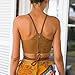 AutumnFall Women Strappy Crop Tank Tops Bustier Cutout Padded Bra Cami (S, Brown)