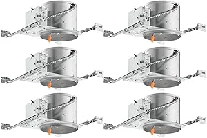 Juno 6" Quick Connect Housing for LED Recessed Lights for New Construction, IC Rated, Air-Loc Sealed LED Recessed Light Housing, Includes Prewired Junction Box for Ceiling Lighting, 6-Pack