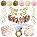 Bachelorette Party Decorations Bridal Shower Supplies Bride to be kit - Banner,Sash,Foil Tassels,Engagement Ring Balloon,Pom Poms Flowers, Balloons,Swirl