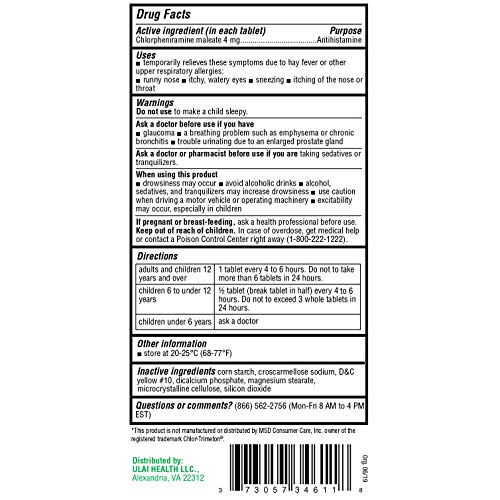 4 Hour Allergy Relief 1000 Ct [Made in USA] Itchy, Watery Eyes, Runny