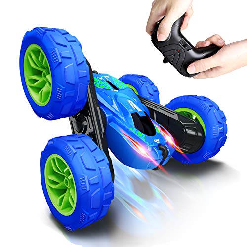 RC Stunt Car for Kids, SHARKOOL 360°Flips Double Sided Rotating 4WD 2.4Ghz Remote Control Car with Sharp Dual-Color Headlights -Best Gift for 2-12 Years Old Kids(All Batteries Included) - Thumbnail 7