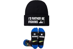 GOAUS Fishing Hunting Camping Gifts for Men, Funny Hat and Socks, Stocking Stuffers for Boy Dad Son Boyfriend Husband Grandpa