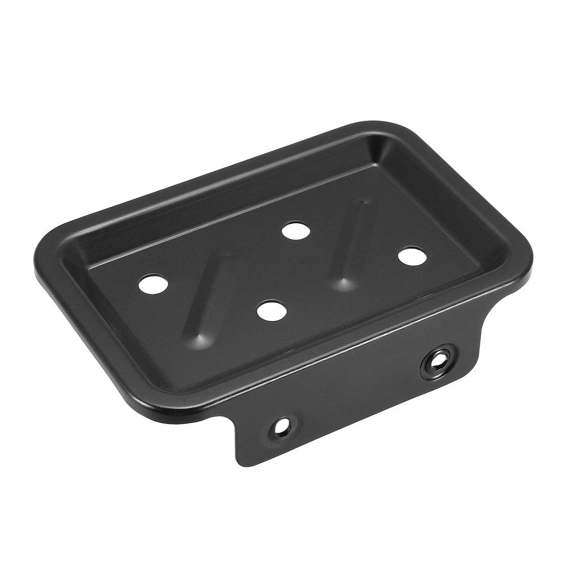 sourcing map Soap Dish Holder Aluminum Wall Mounted Tray with Installation Kits Black for Shower Bathroom Tub and Kitchen Sink