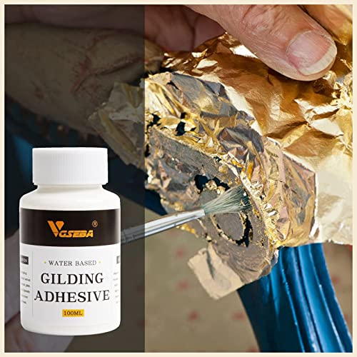 Gold Leaf Adhesive, 6.8oz Gilding Adhesive Set, Metal Leaf Glue and