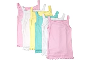 I&S Girl's 4 Pack Soft Cotton Cami Spaghetti Strap Tank Tops Undershirts