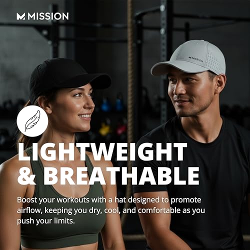 MISSION Cooling Vented Performance Hat Unisex Cap for Workouts, Golf & Running, Sweat & Water Activated Technology