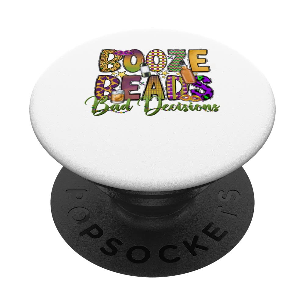 Funny Booze Beads & Bad Decisions A New Orleans Match Parade PopSockets Swappable PopGrip