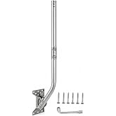 CEKAY Antenna Mount J-Pole for Weather Station 1.5x35in 304 Stainless Steel | Approx. 16-Gauge Tube, Approx. 14-Gauge Base, Reversible J-Pole, Locking Pin, Wall/Eave/Roof Mount, Hardware Included