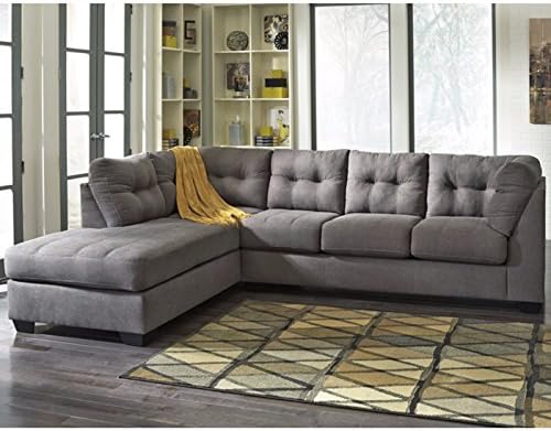 Winston Direct Designer Series Contemporary Microfiber 2 Piece L-Shaped Sectional Sofa with Plush Upholstered Arms and Fixed Pillow Back Cushions