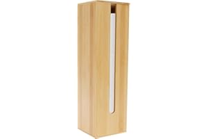 Bamboo Toilet Paper Holder Fits 3 Mega Toilet Paper, Roll Holder Stand Bathroom Organizer, Wooden Hand Towel Dispenser with V