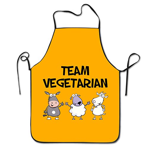 Kitchen Restaurant Bib Apron's 28.34"x20.47" Black Team Vegetarian Cute Baker