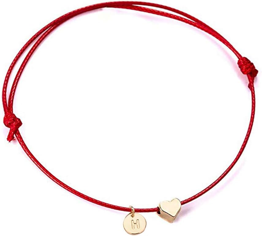 AineecyH Letter Coin Love Heart Bracelet for Women Men's Fashion Charm Braided Love Bracelet Heart Gold Plated Bangle Jewelry Gift