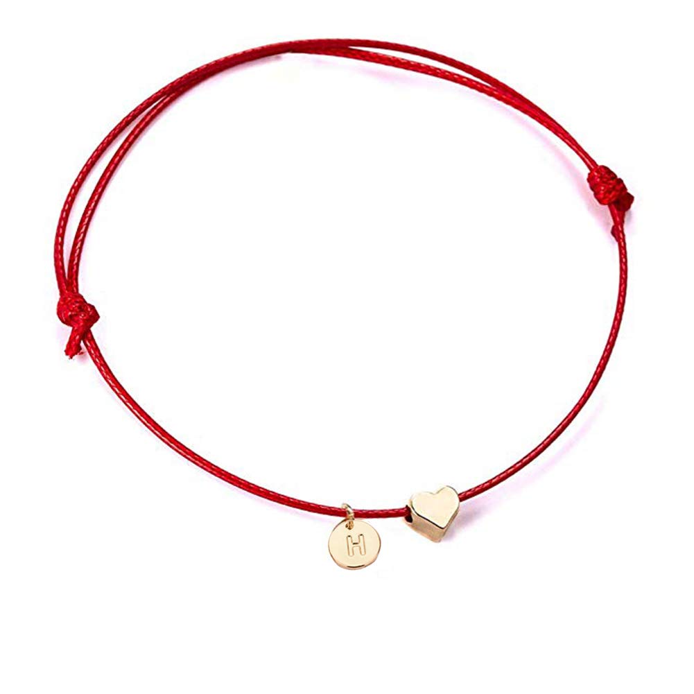 AineecyH Letter Coin Love Heart Bracelet for Women Men's Fashion Charm Braided Love Bracelet Heart Gold Plated Bangle Jewelry Gift