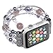 Apple Watch Band , ANGGO Fashion Elastic Stretch iwatch Strap Replacement iWatch Band Faux Pearl Natural Agate Stone Bracelet for Apple Watch Series 3 Series 2 Series 1 All Version (38mm / Gray)