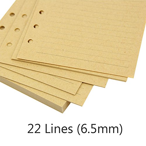 A6 Journal Refills Kraft Inserts - 5 x 7 Binder Filler Papers, 120 Sheets / 240 Writing Pages, Lined