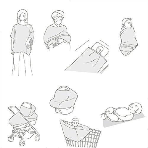 Neufashion Baby Car Seat Canopy Nursing Cover Scarf Baby Stroller Sunshade Multi Use Stretchy Cover for Breast Feeding Gift for Boys Girls