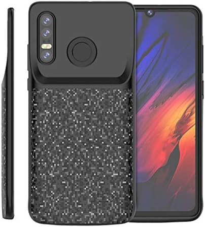 Compatible with Huawei P30 Lite Nova 4e Battery Case, Yuqoka 4700mAh Portable Protective Charging Case Rechargeable Backup Extended Battery Power Bank for Huawei P30 Lite Nova 4e Black