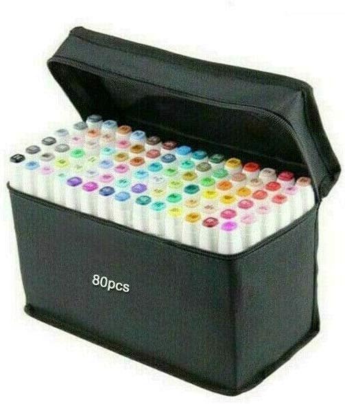 80PCS Marker Pen Set Dual Heads Graphic Artist Craft Sketch Copic Touch