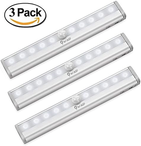 LED Closet Light - Wireless Motion Sensor Activated Lamp, 10 LED Bulbs, Easy To Install Magnet Stick-On Strip - Wardrobe, Cabinet, Stairs, Storage Night Light - Batteries (not included)