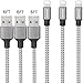Maitron iPhone Charger, 3PACK 6FT Nylon Braided Lightning Cable Fast Charging High Speed Data Sync Cord Compatible with iPhoneX 8 8Plus 7 7Plus 6s 6sPlus 6 6Plus 5 5s 5c SE iPad iPod and More,White