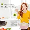 Retro 5-Piece Ceramic Non-Stick Cookware Set, Pink