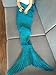 FEESHOW Handcrafted Crochet Knitting Mermaid Tail Sofa Cocoon Blanket for Toddler & Small Children (Lake Blue, 3-7 Years)