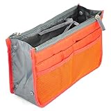 niceeshop(TM) Travel Makeup Insert Handbag Organiser Purse Large Liner Organizer Pouch Bag,Orange