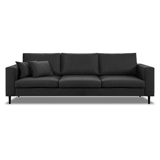 Dlm Design Canapé En Tissu Déhoussable Gris Anthracite Avec