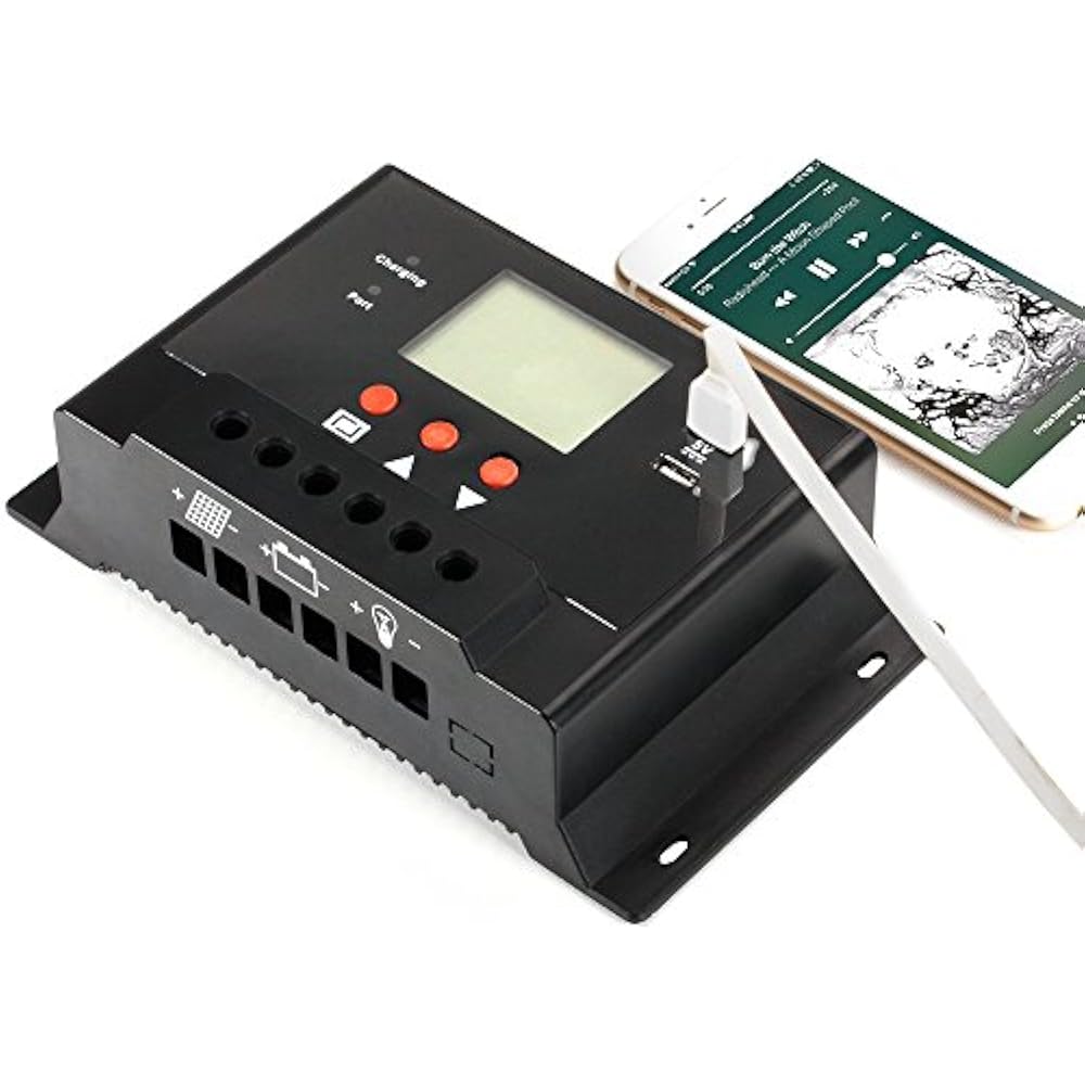 ELION Energy Controllers 60A Solar Charge 12V/24V Panel Battery