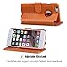 OCASE iPhone 6 Plus Case iPhone 6S Plus Case [Screen Protector Included] Leather Wallet Case [Slim Fit] - for Apple iPhone 6 Plus and 6S Plus Devices - Light Brown