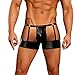 YiZYiF Men's Trunk Underwear Faux Leather Jockstraps Boyshorts Boxer Briefs Medium