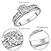 MABELLA Solid 925 Sterling Silver Solitaire Round Clear Cubic Zirconia Rings Engagement Ring for Women Size 10